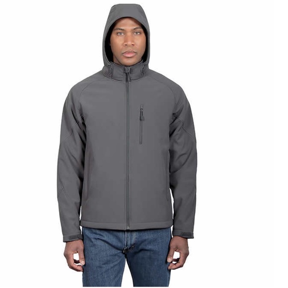 Kirkland Signature Men's Fleece Lined Softshell Jacket, Gray - Picture 3 of 8